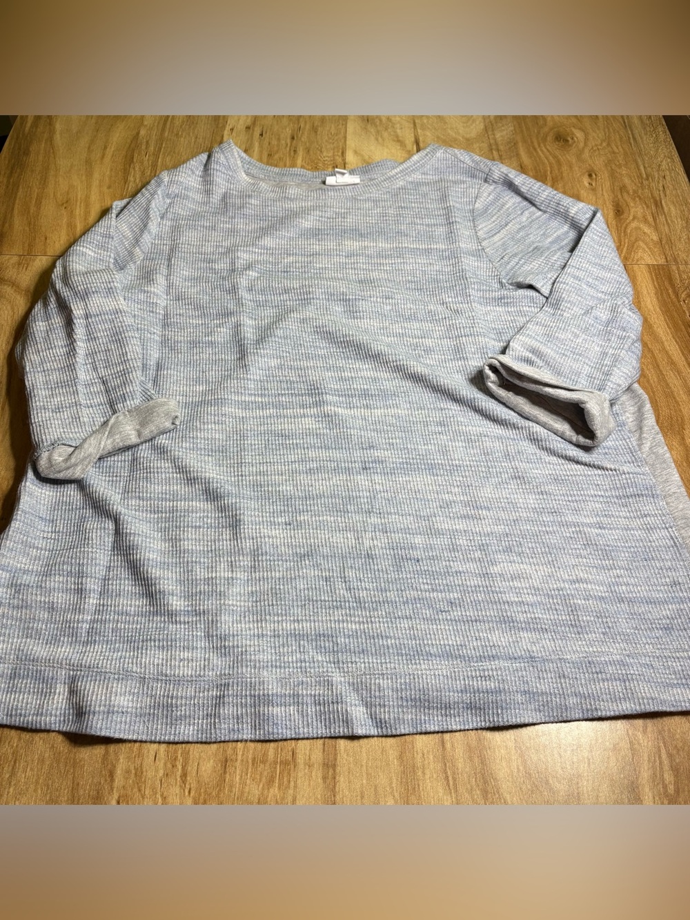 J Jill Blue Grey Pullover 3/4 Sleeve Crew Neck Sweater Womens Plus Size 2X